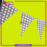 Brown Polka Dot Printed Party Flag Bunting Pack of 10 For Brown Theme Decoration