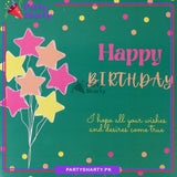Happy Birthday Colorful Star & Dots Design Greeting Card