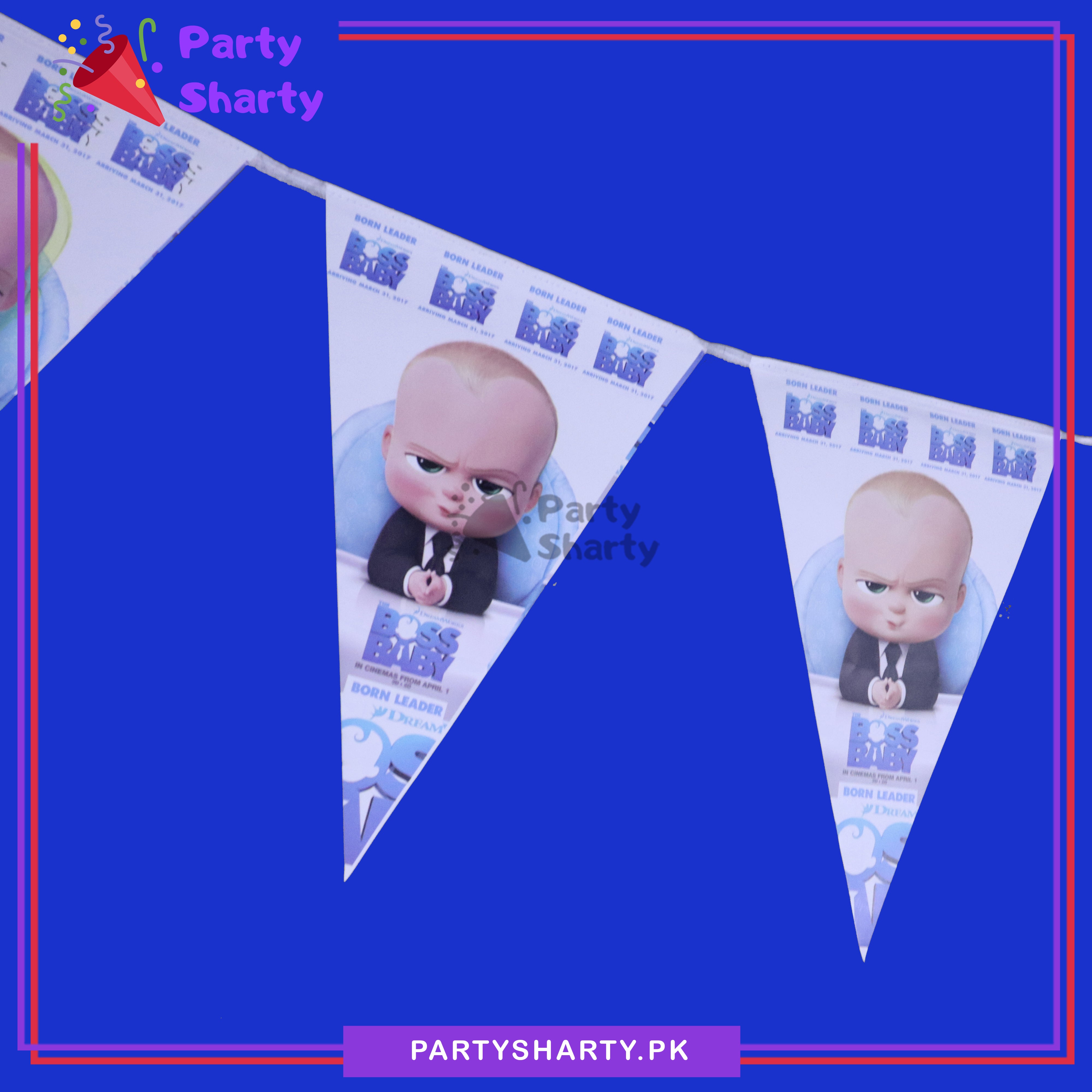 Boss baby Party Flags Pack of 10 For Boss baby Birthday Theme Decoration
