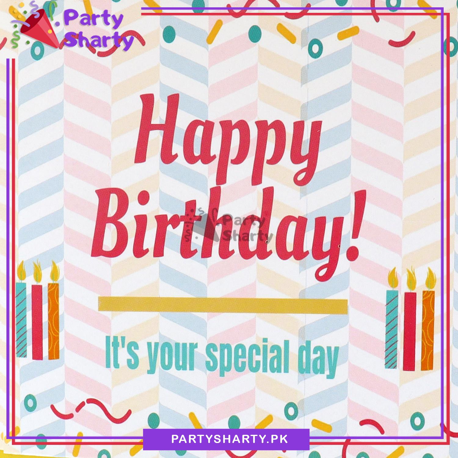 Happy Birthday Colorful Candle Design Greeting Card