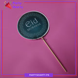 D3 Green Eid Mubarak Cup Cake topper for Eid Decoration and Celebration