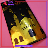 Metallic Color Ramadan Kareem Printed Plastic Table Cover (137 x 183 cm) For Ramadan & Iftar Party Decoration and Celebration