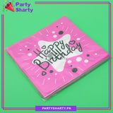 Beautiful Happy Birthday Printed Napkins Black For Party Decoration And Celebration