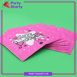 Beautiful Happy Birthday Printed Napkins Black For Party Decoration And Celebration