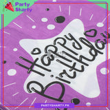 Beautiful Happy Birthday Printed Napkins Black For Party Decoration And Celebration
