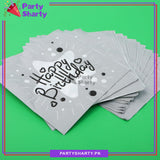 Beautiful Happy Birthday Printed Napkins Black For Party Decoration And Celebration