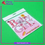 Gorgeous Baby Girl Rabbit, Balloon & Rainbow Design Greeting Card