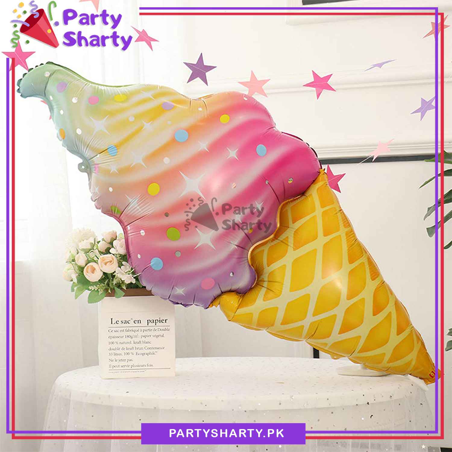 Ice Cream Balloons Sweet Candy Ice Cream Shaped Aluminum Foil Balloon For Sweet Birthday Party Decoration and Celebrations