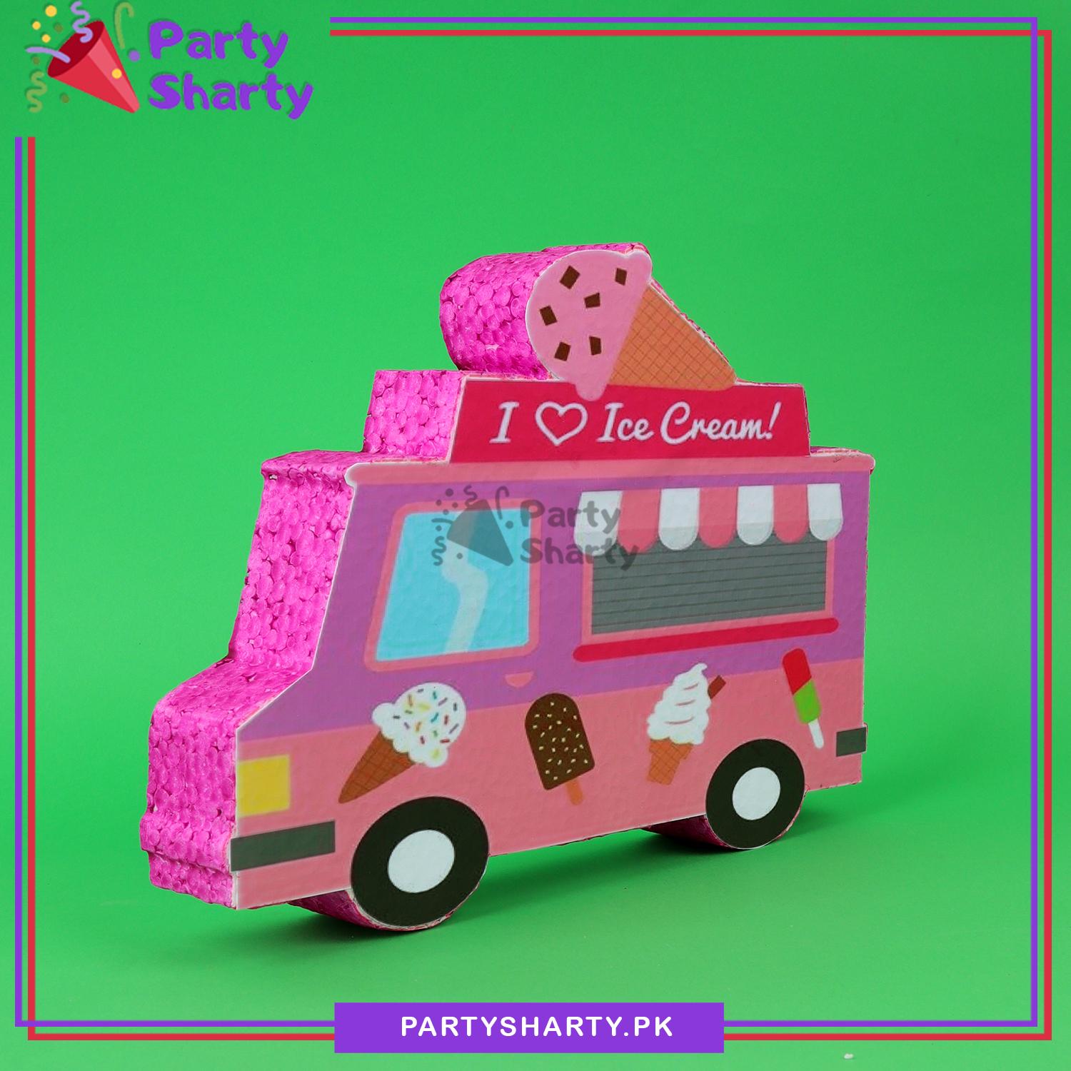 Ice-cream Van Thermocol Standee For Candyland Theme Based Birthday Celebration and Party Decoration