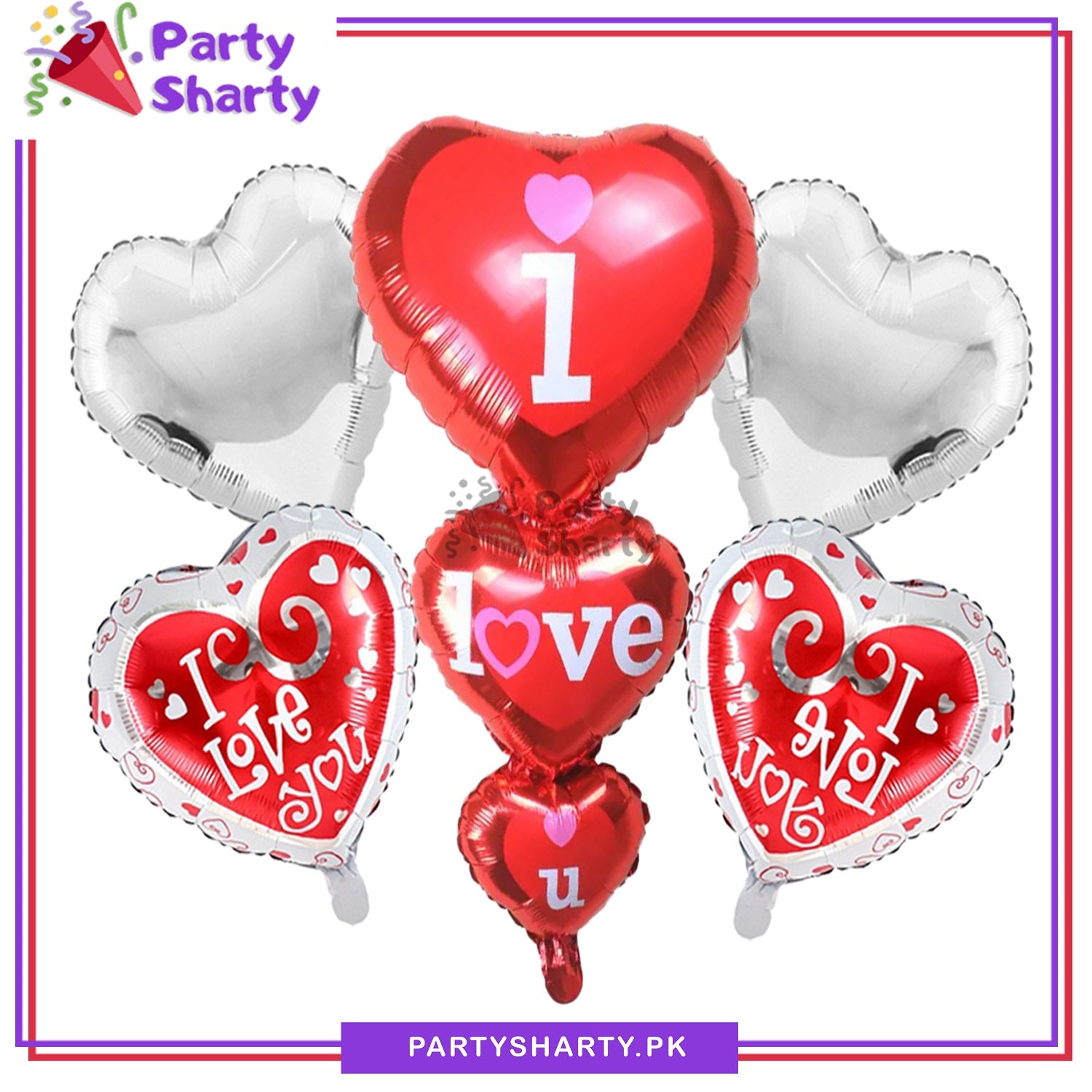 5pcs/set I Love You Foil Balloons For Party Decoration and Celebration