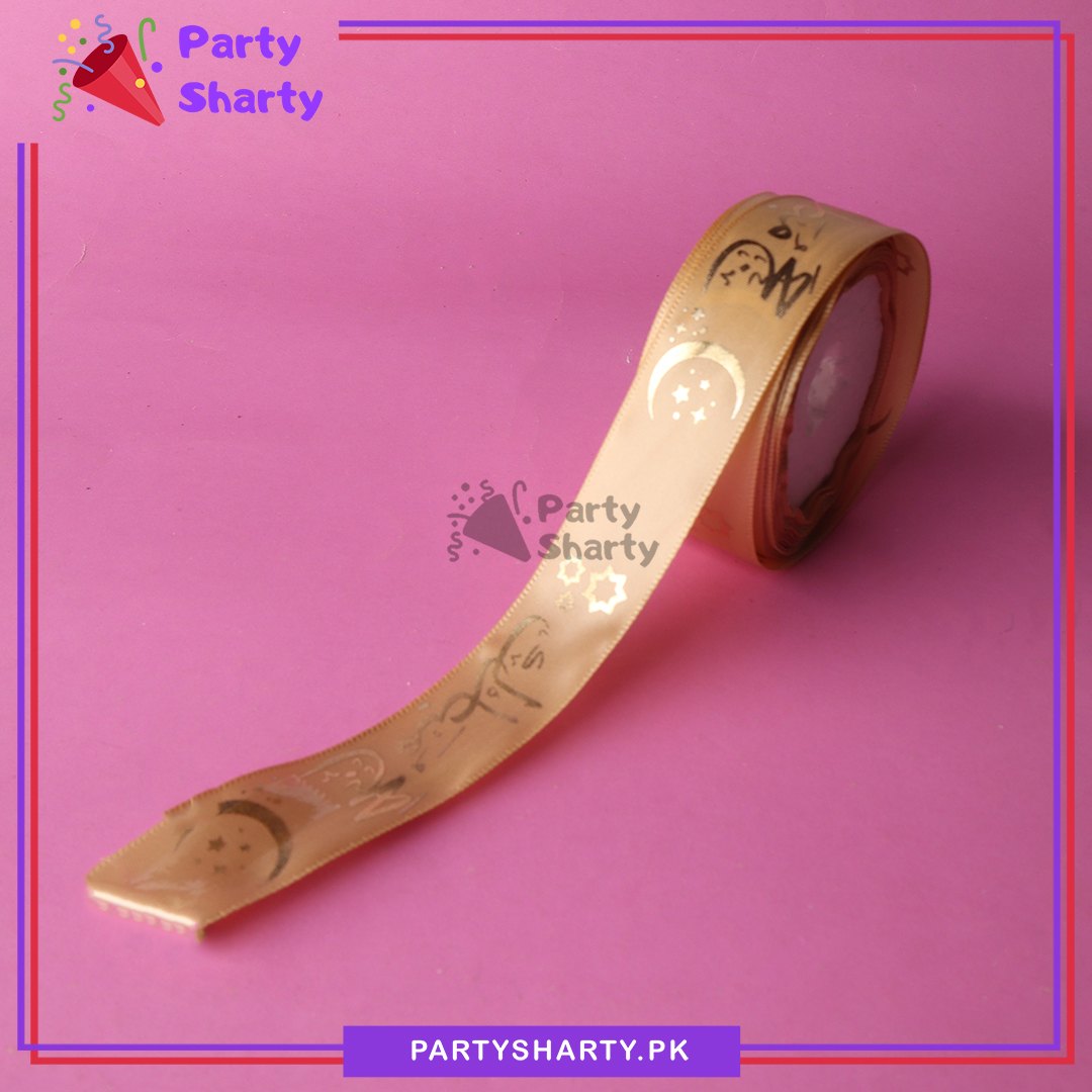 Imported Hajj Mubarak Printed Ribbon Roll For Hajj and Gift Decoration