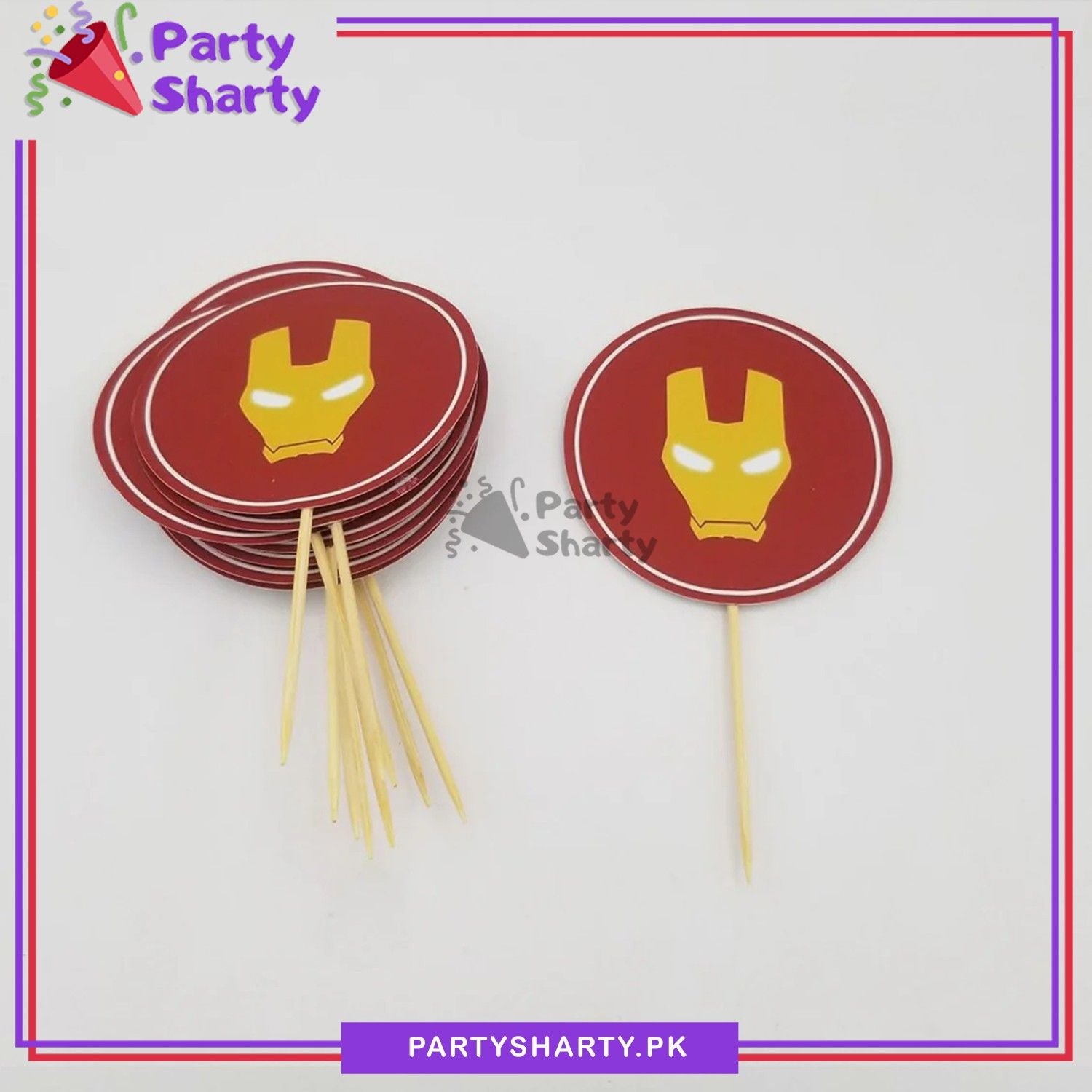 Iron Man Theme Cup Cake Topper for Iron Man Birthday Theme Party and Decoration