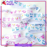 It's a Girl / Boy Printed White Ribbons For Welcome Baby or Baby Shower Celebrations
