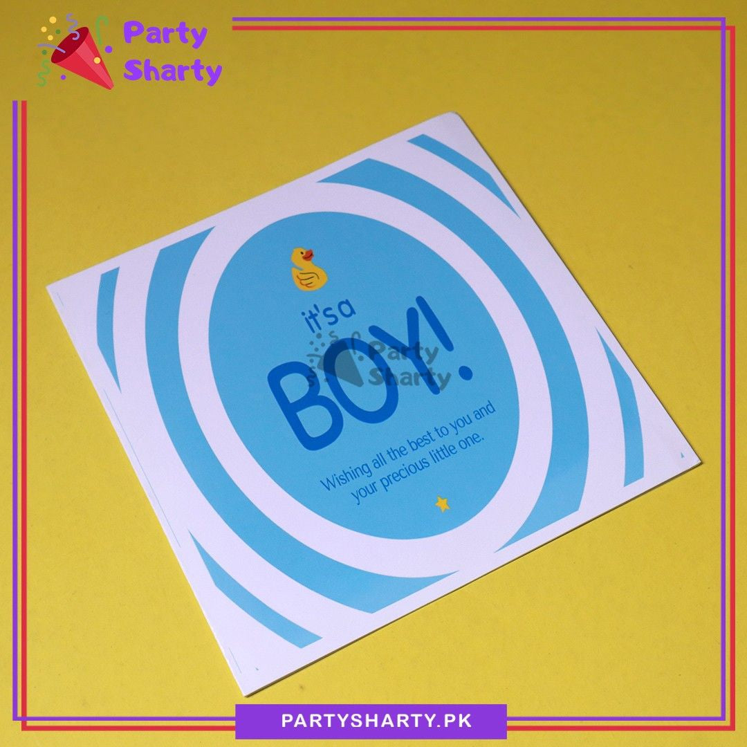 It's a Boy With Mini Duck Printed Greeting Card