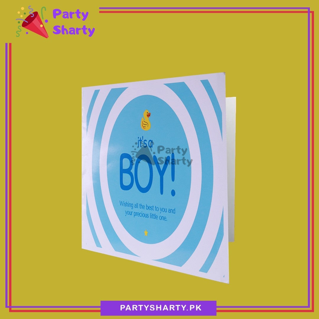 It's a Boy With Mini Duck Printed Greeting Card