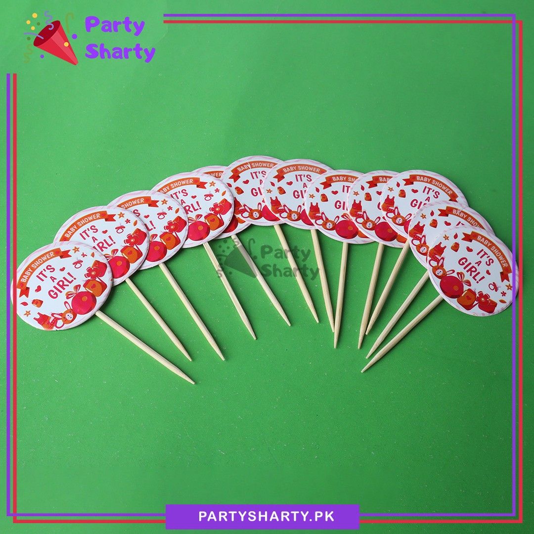 Its a Girl Mini Cup Cake / Mithai Toppers For Welcome Baby Theme Decoration & Celebration