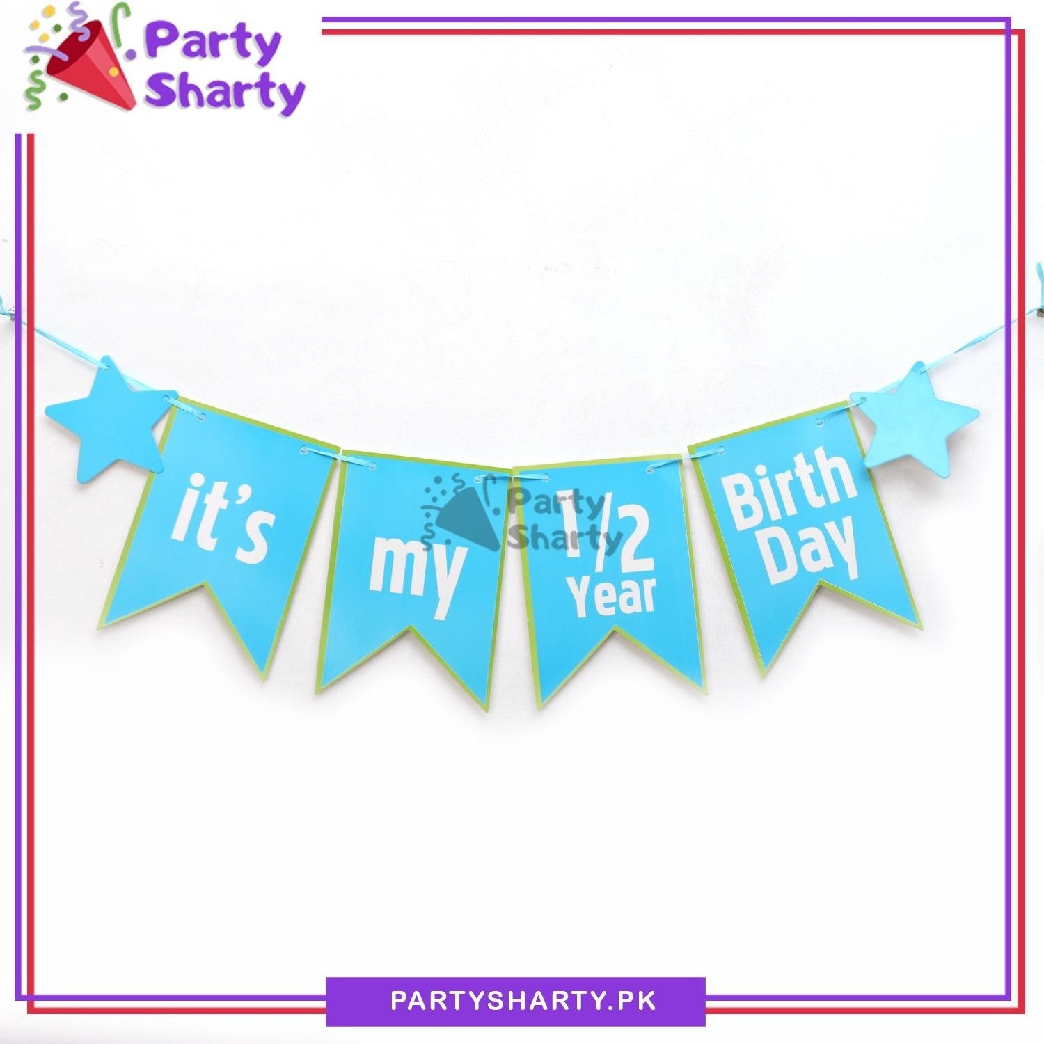 Its My 1/2 Year Birthday Card Banner for Half/6 Month Birthday Party Decoration & Celebration