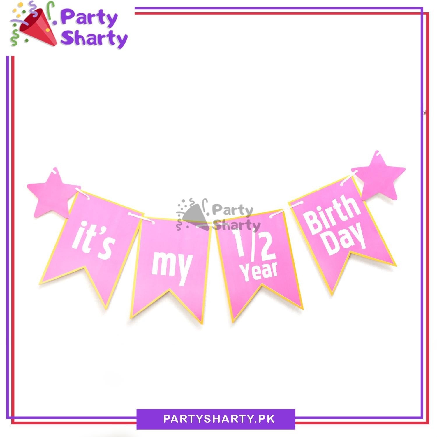 Its My 1/2 Year Birthday Card Banner for Half/6 Month Birthday Party Decoration & Celebration