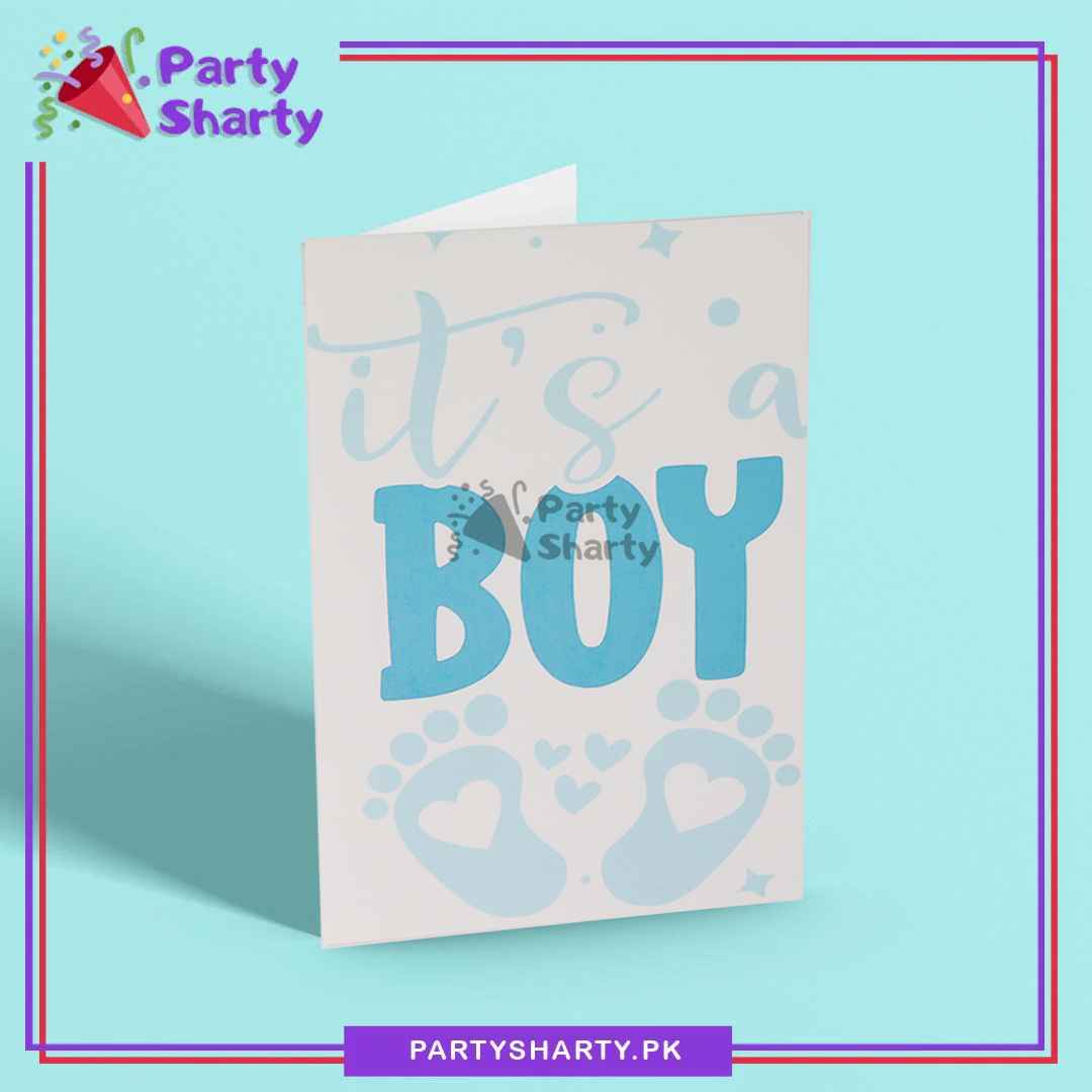 Its a Boy Baby Foot Design Greeting Card