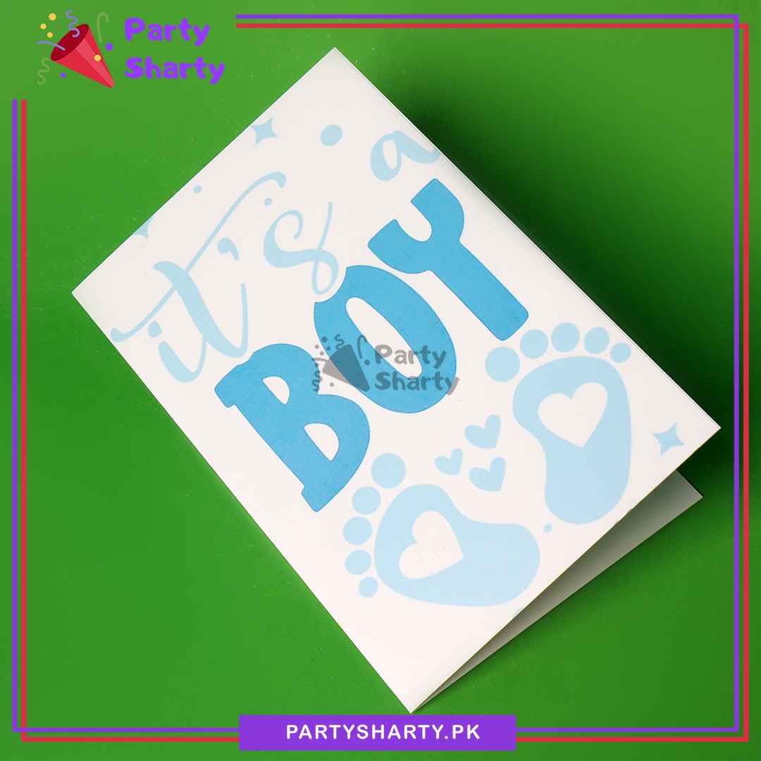 Its a Boy Baby Foot Design Greeting Card