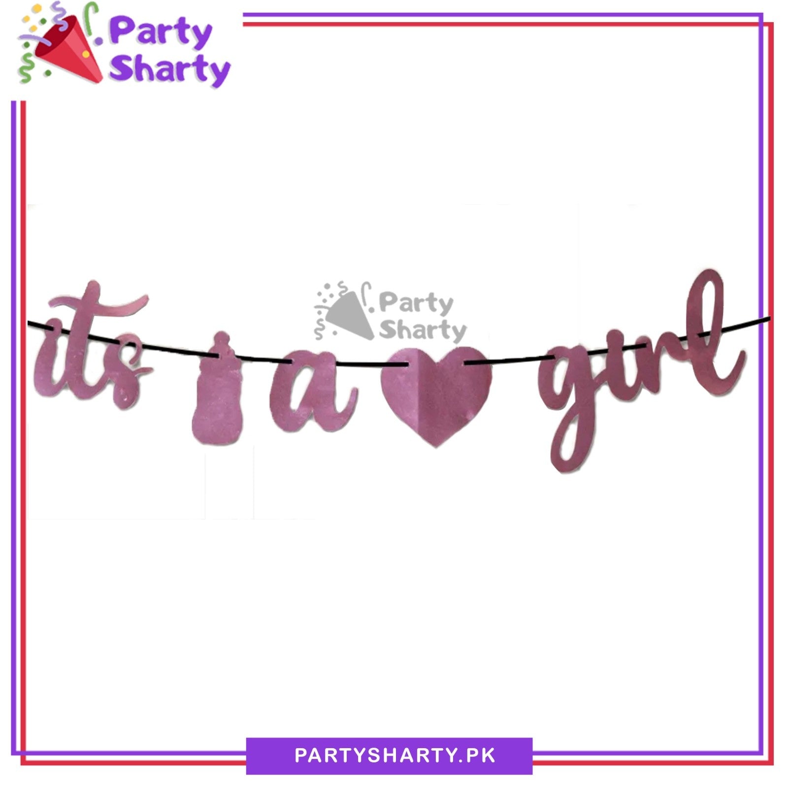 Its a Boy / Girl Card Banner for Welcome Baby Party Decoration and Celebration