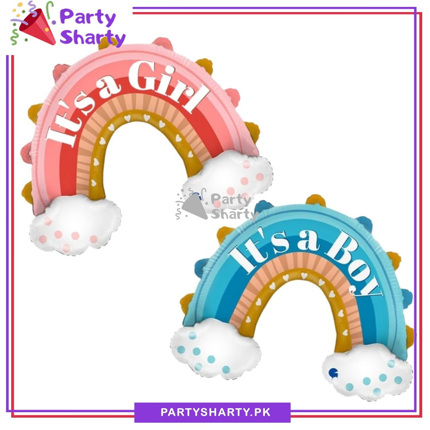 Its a Boy / Girl Stylish Cloud Rainbow Shaped Foil Balloon For Baby Shower, Welcome Baby Decoration and Celebrations