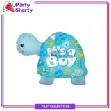 Its a Boy / Girl Turtle Shaped Foil Balloon for Baby Shower, Gender Reveal Event Decoration