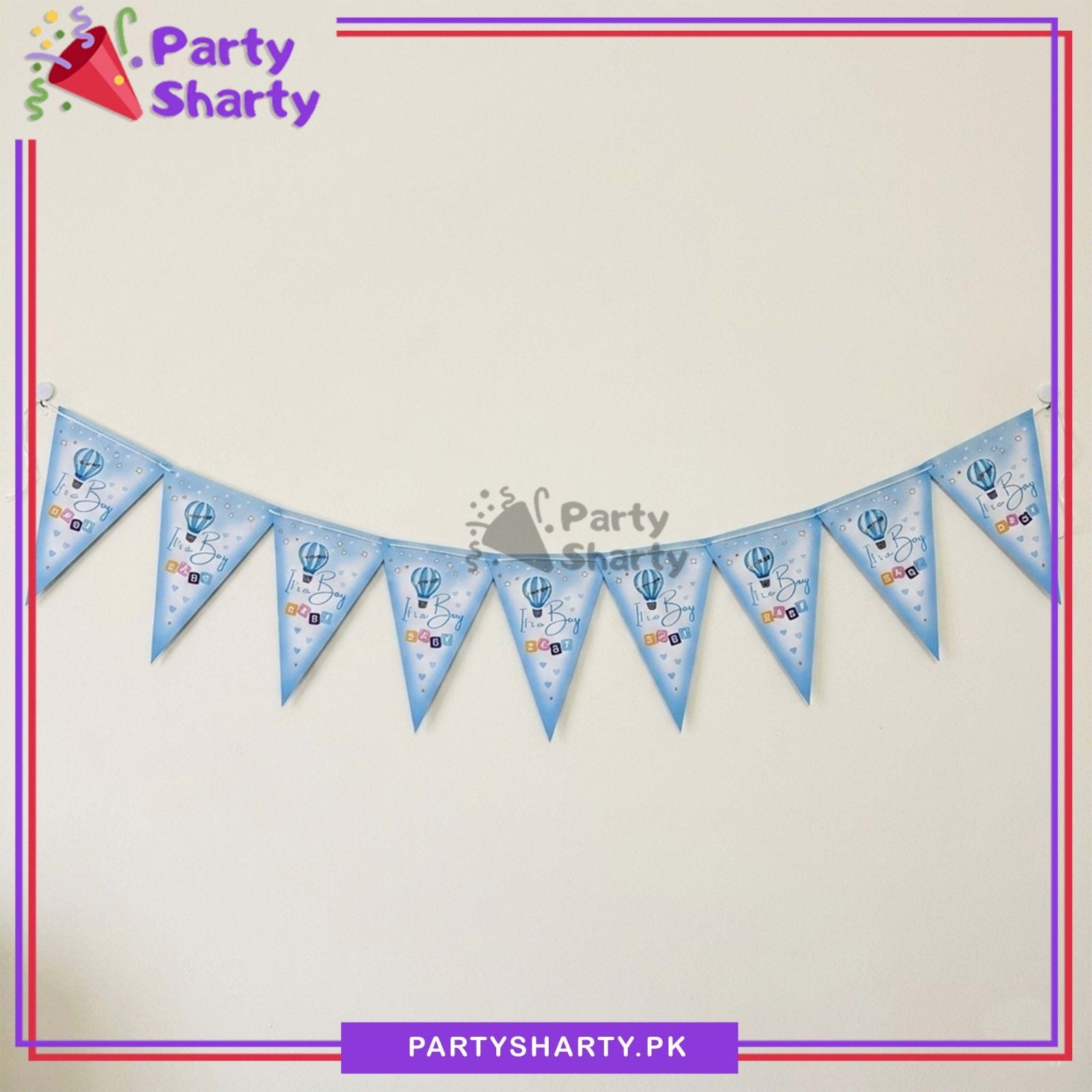 Its a Boy Theme Party Flags Bunting for Welcome Baby Theme Decoration & Celebrations