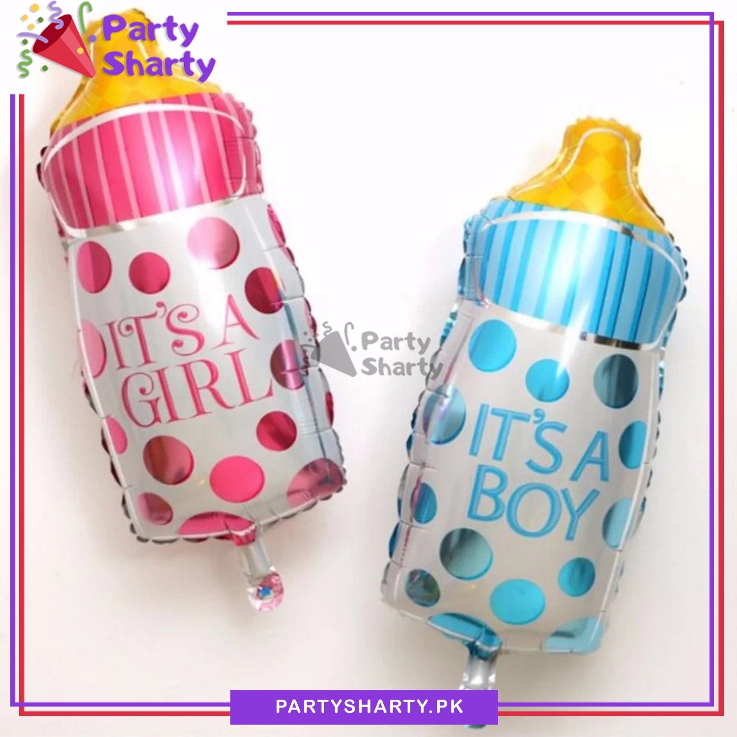 Large Size Its a Boy / Girl Feeder Shaped Foil Balloon For Baby Shower, Welcome Baby and Gender Reveal Party Decoration and Celebrations