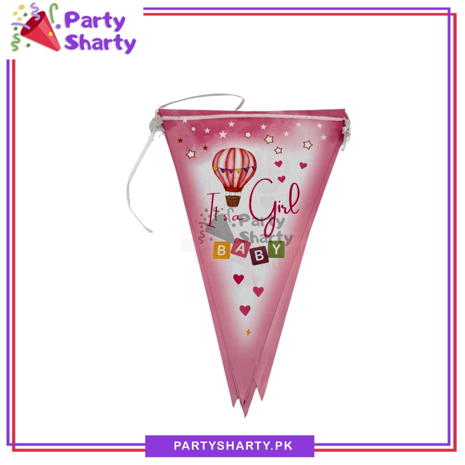 Its a Girl Theme Party Flags Bunting for Welcome Baby Theme Decoration & Celebrations