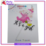 Its a Girl Cake Topper for Welcome Baby, Baby Shower or Gender Reveal Party Decoration