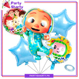 5pcs/set Cocomelon Theme JJ Boy Foil Balloons For Birthday Party Decoration and Celebration