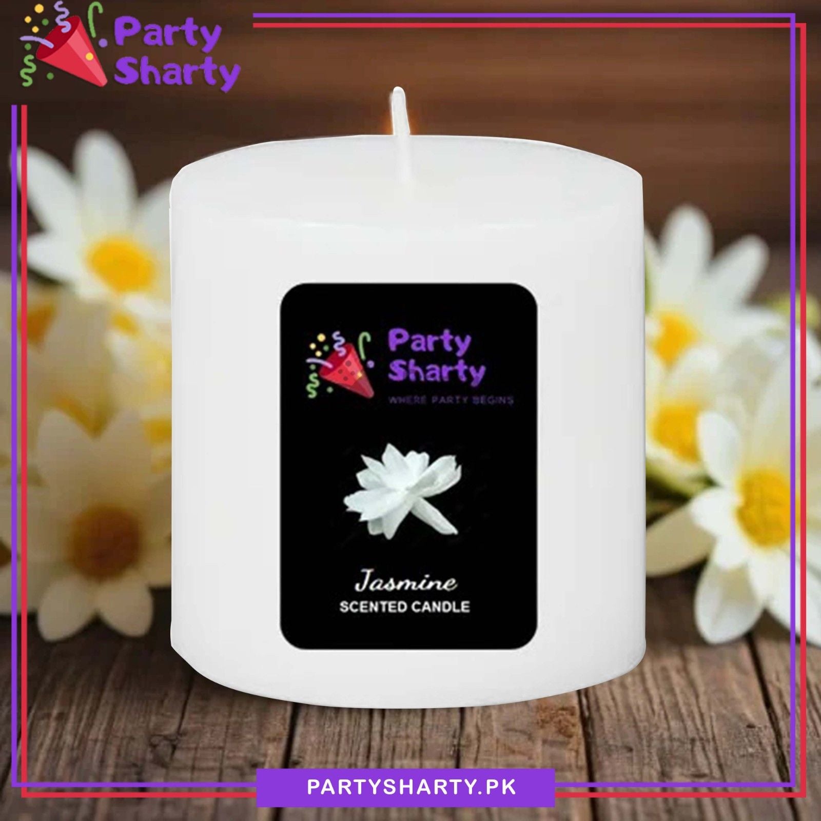 Jasmine Scented Pillar Candle For Room Decoration