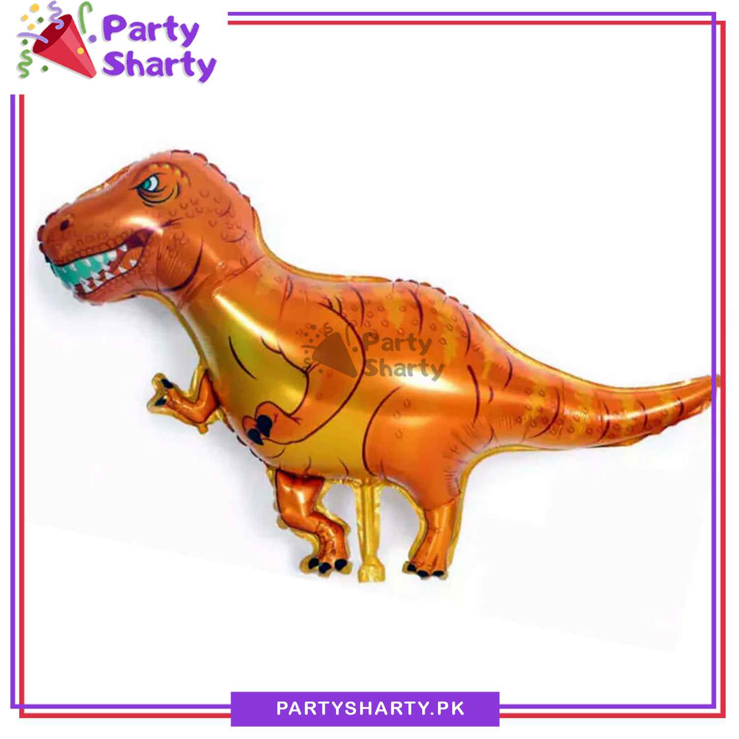 Jumbo Orange T-Rex Dinosaur Shaped Foil Balloon for Dinosaur / Dragon Theme Party Decoration