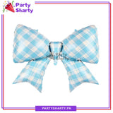 74x98cms Gingham Bow Foil Balloon For Party Decorations & Celebrations
