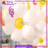 Jumbo Size White Daisy Flower Foil Balloon For Theme Based Birthday Party Decoration And Celebration