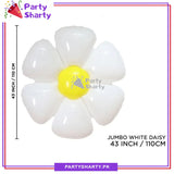 Jumbo Size White Daisy Flower Foil Balloon For Theme Based Birthday Party Decoration And Celebration