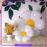 Jumbo Size White Daisy Flower Foil Balloon For Theme Based Birthday Party Decoration And Celebration
