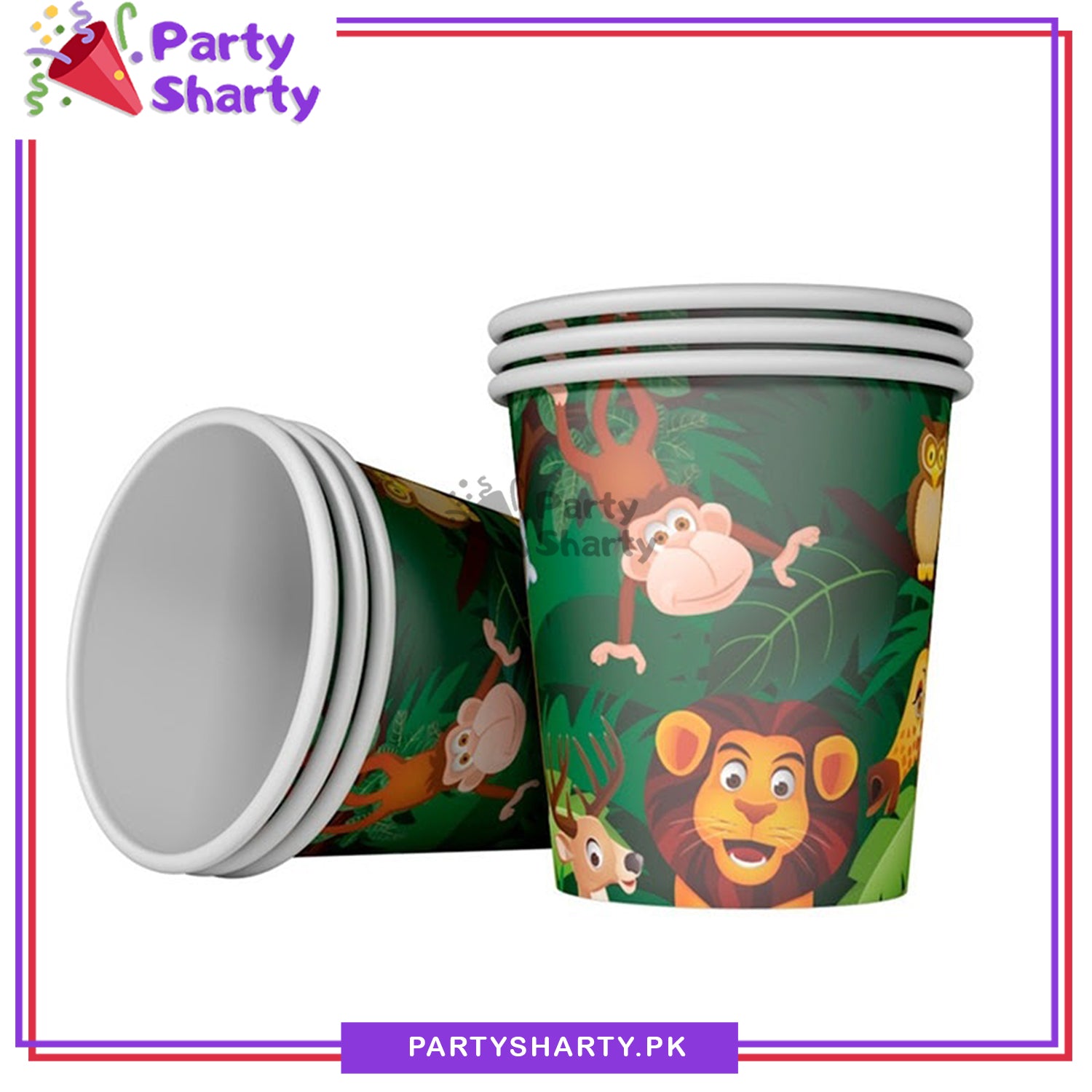 Jungle Theme Birthday Party Paper Cups / Glass For Themed Based Party Supplies and Decorations