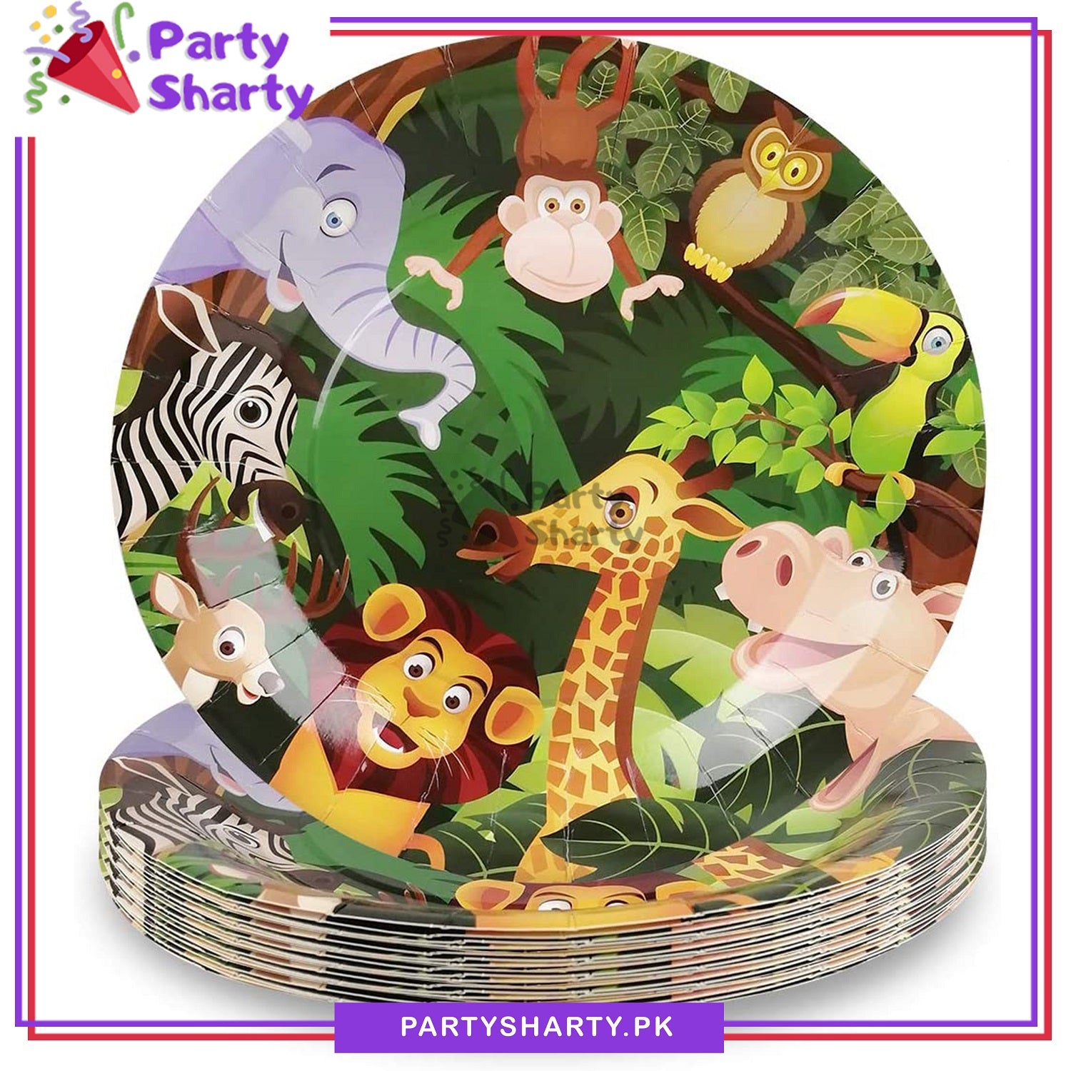 Jungle Theme Birthday Party Paper Plates For Themed Cake Paper Dessert Party Supplies and Decorations