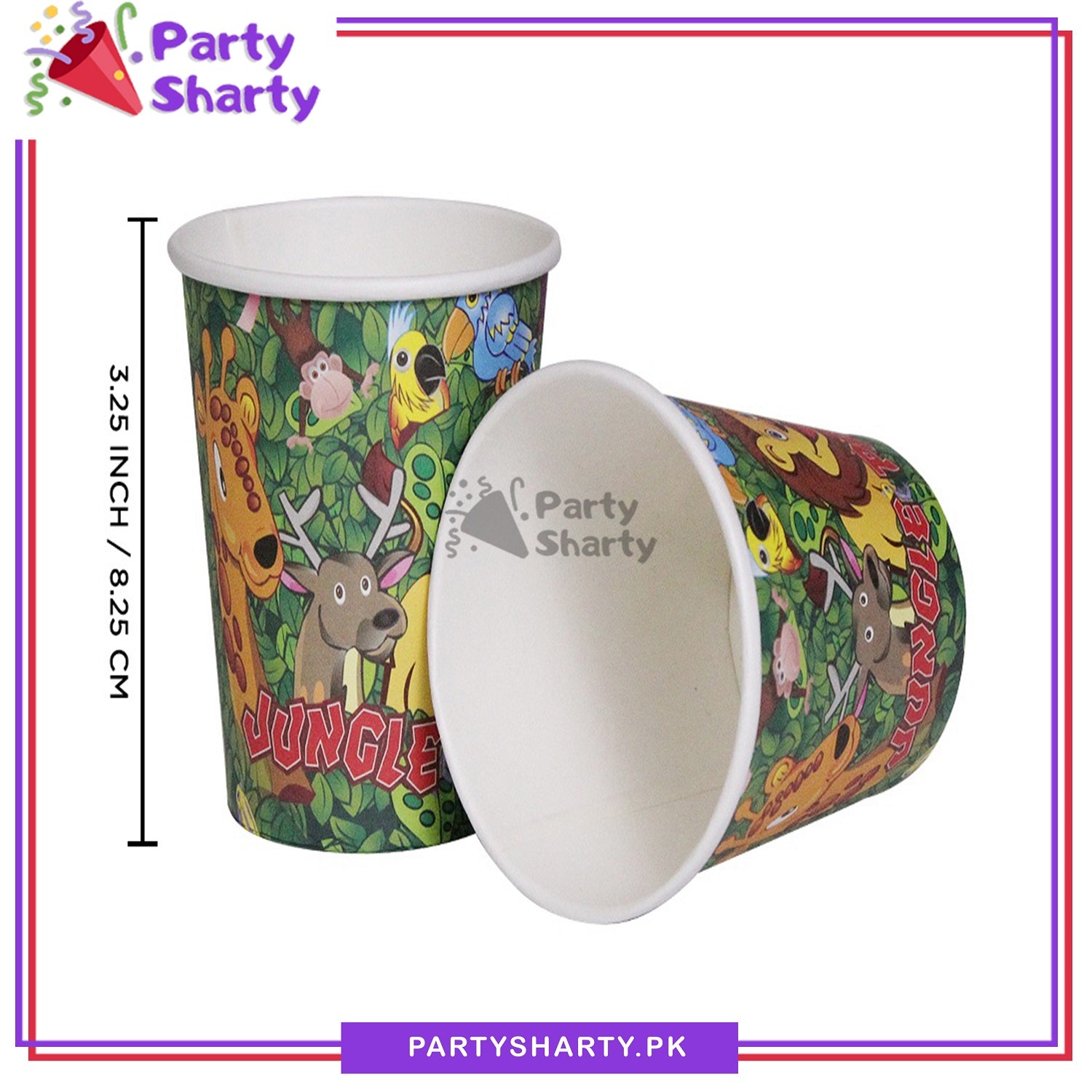 Jungle Party Theme Birthday Party Paper Cups / Glass For Themed Based ...