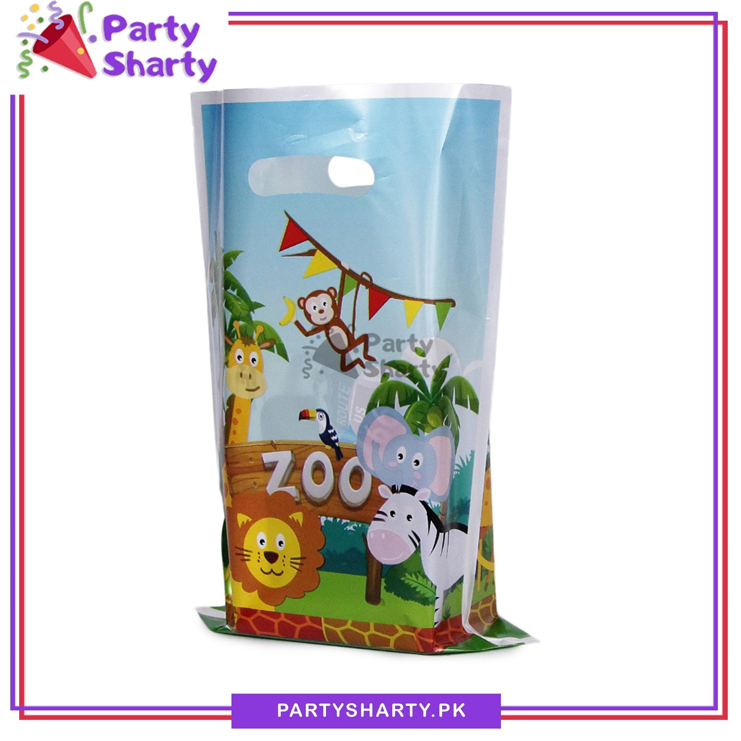 Jungle Zoo Theme Goody Bags Pack of 10 For Jungle Safari Theme Party Decoration and Celebration