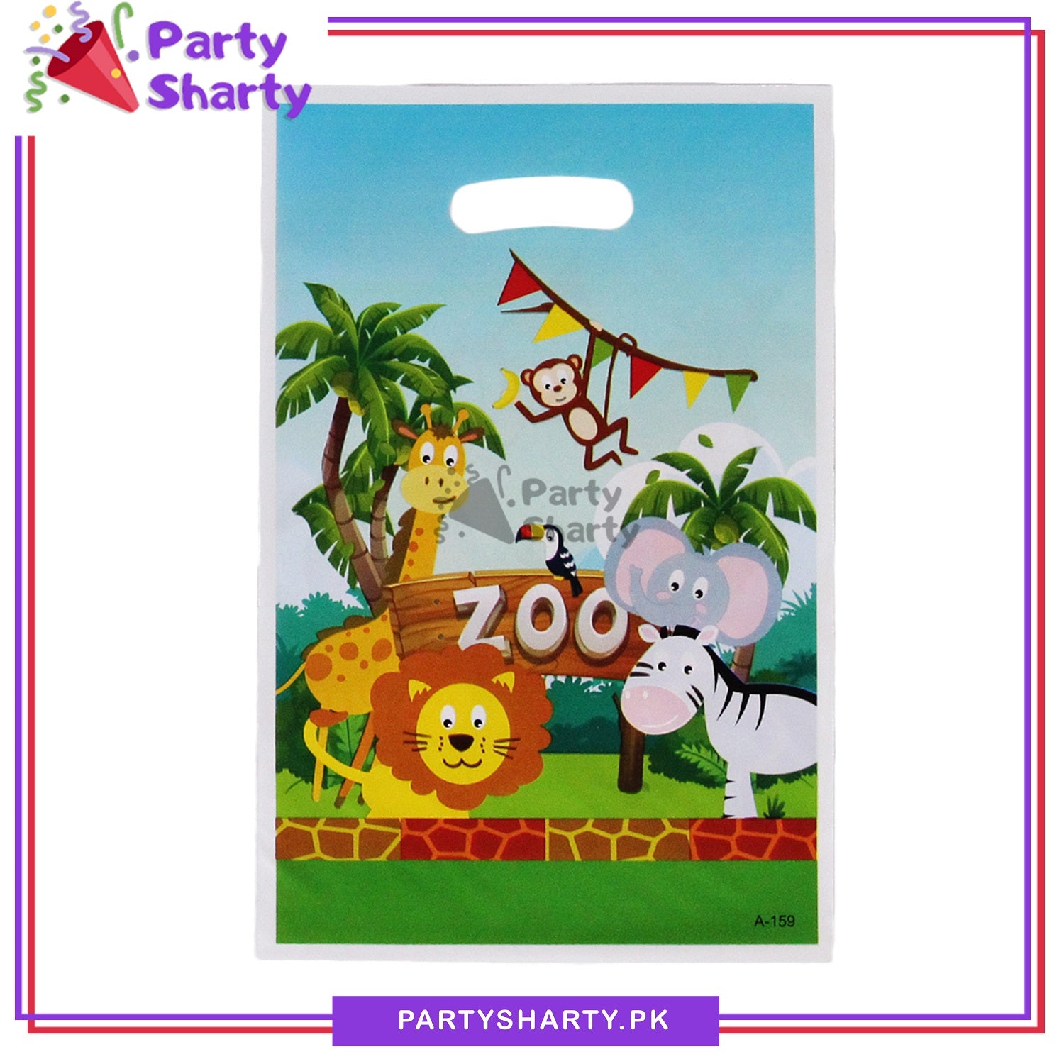 Jungle Zoo Theme Goody Bags Pack of 10 For Jungle Safari Theme Party Decoration and Celebration