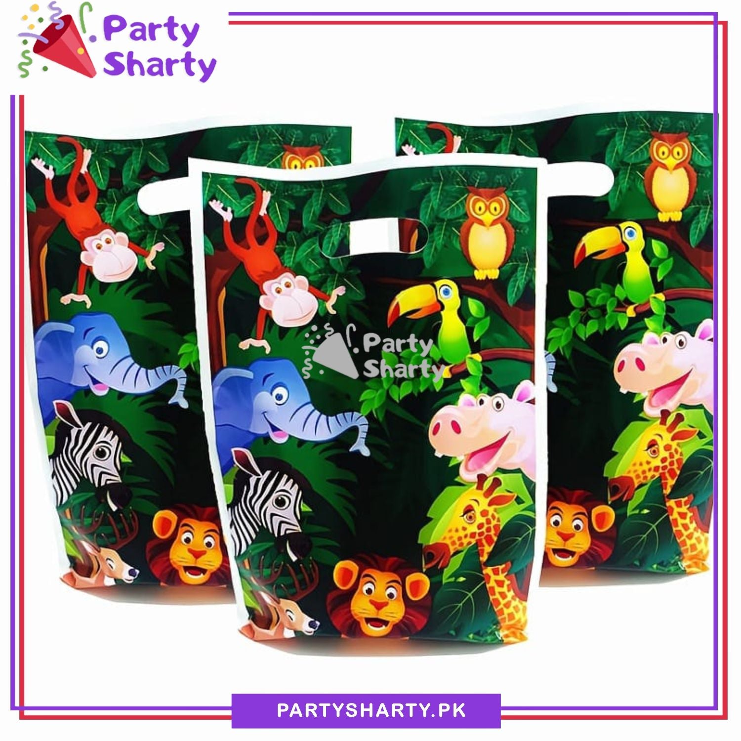 Jungle Theme Goody Bag Pack Of 10 For Jungle / Safari Theme Decoration and Celebration