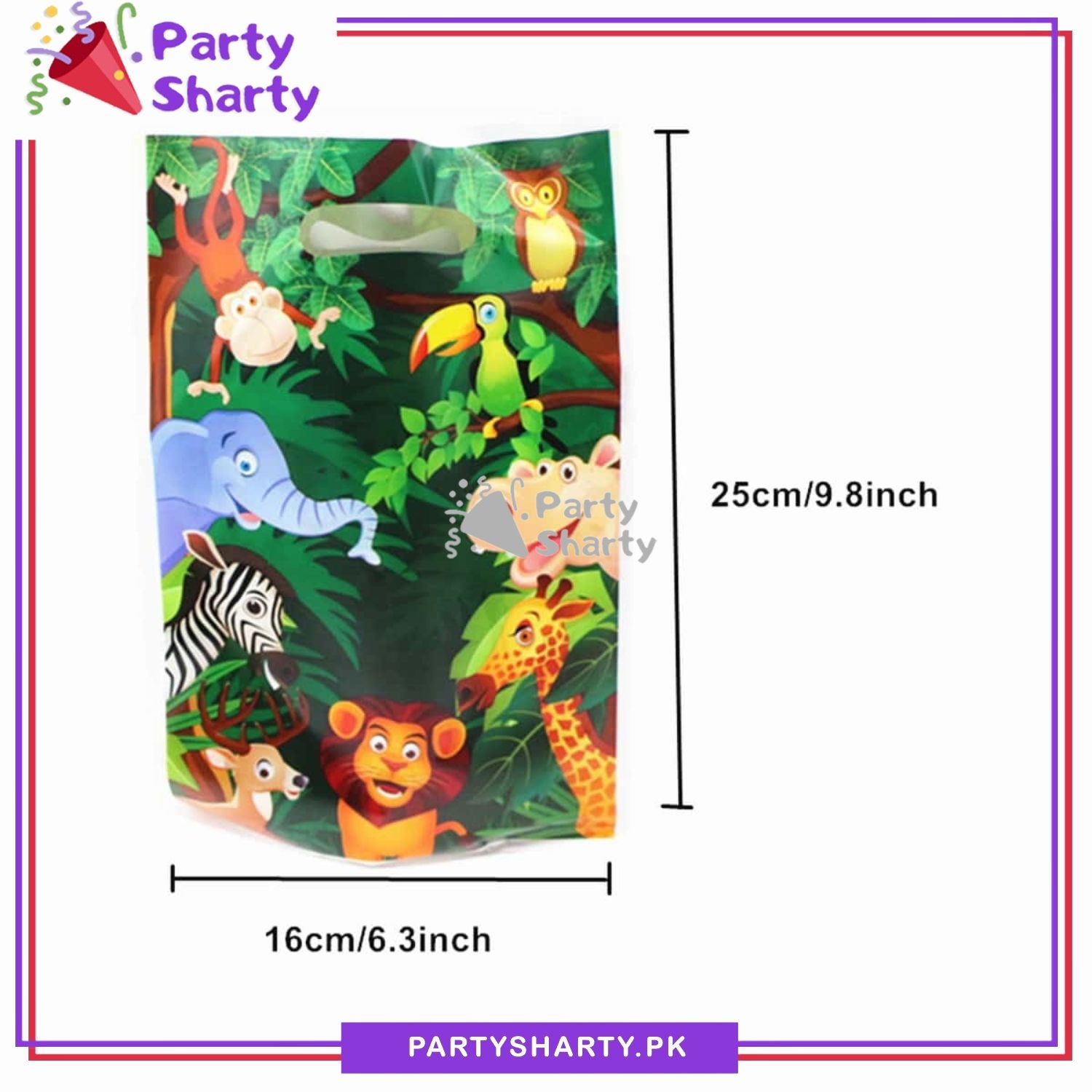 Jungle Theme Goody Bag Pack Of 10 For Jungle / Safari Theme Decoration and Celebration