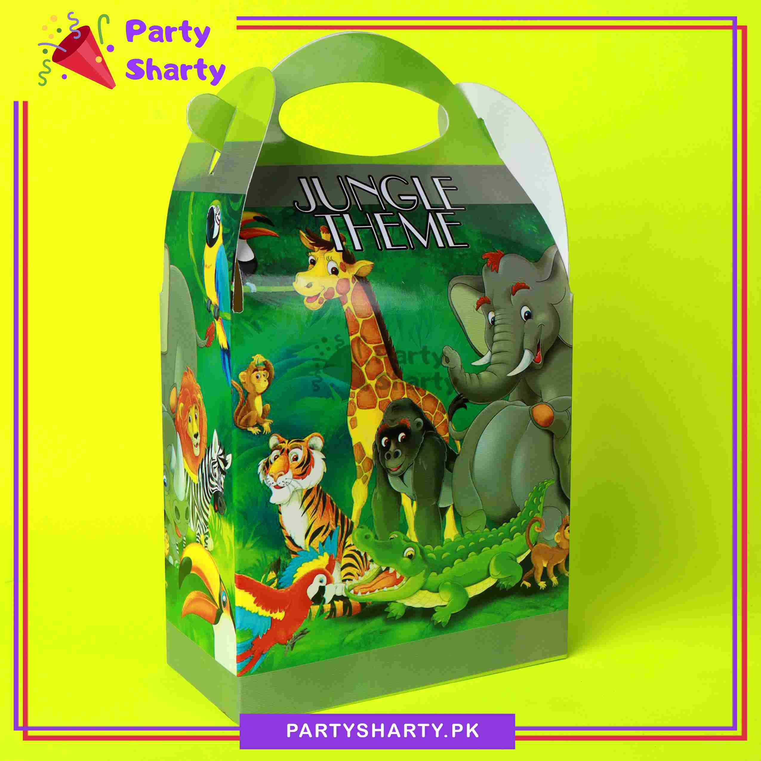 Jungle Theme Goody Boxes Pack of 6 For Jungle / Safari Theme Birthday Decoration and Celebration