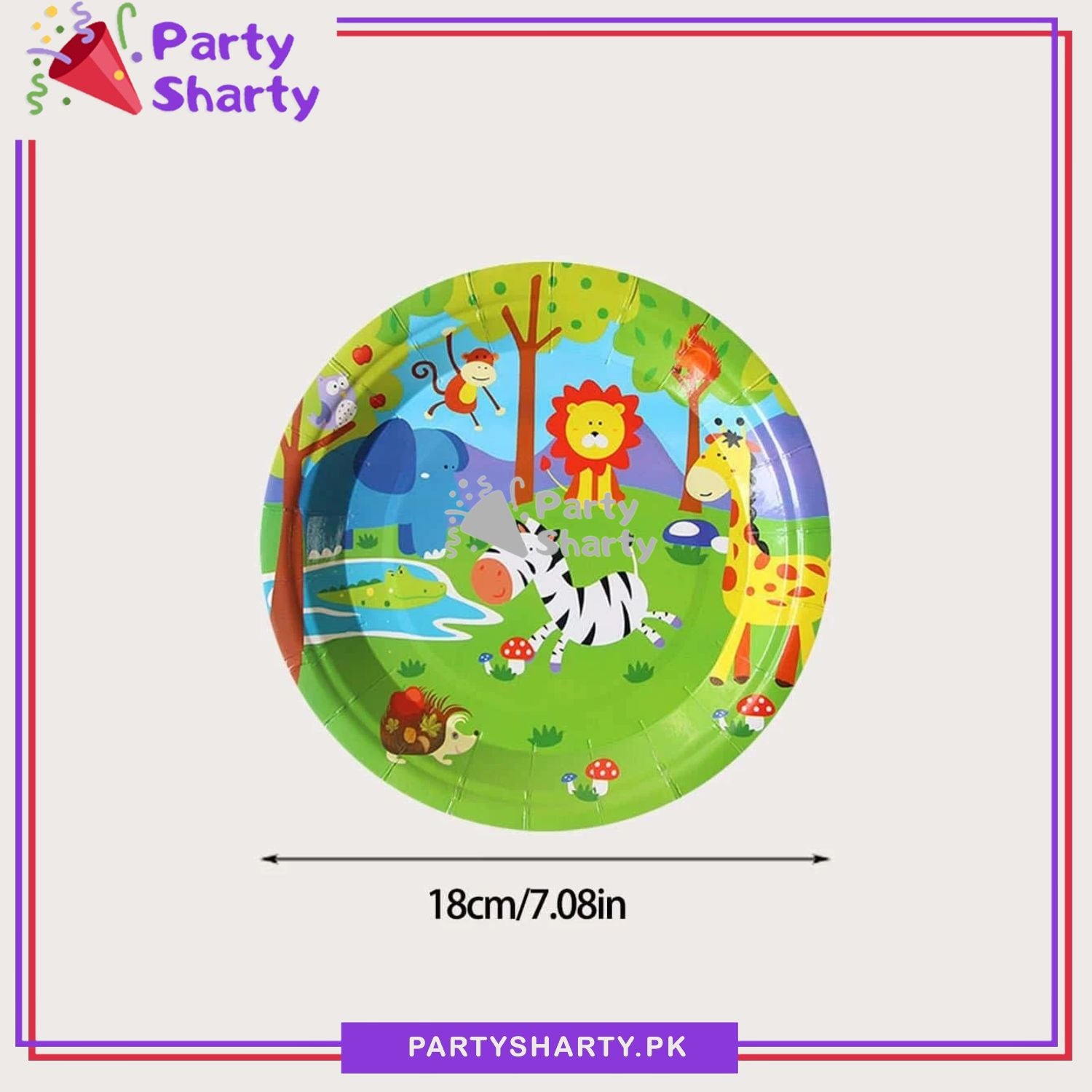 Jungle Zoo Theme Birthday Party Paper Plates For Themed Cake Paper Dessert Party Supplies and Decorations
