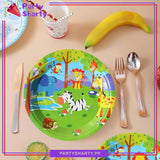 Jungle Zoo Theme Birthday Party Paper Plates For Themed Cake Paper Dessert Party Supplies and Decorations