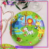 Jungle Zoo Theme Birthday Party Paper Plates For Themed Cake Paper Dessert Party Supplies and Decorations