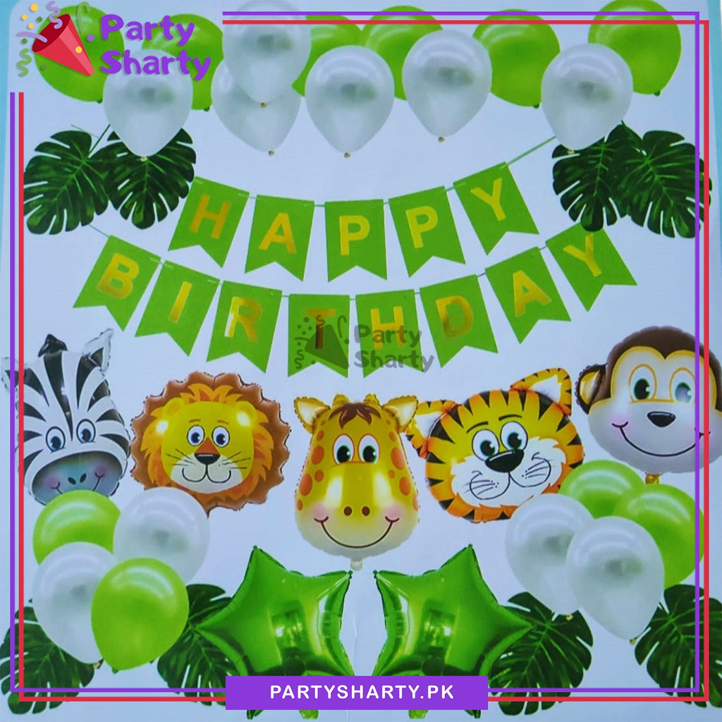 Happy Birthday Jungle Theme Set For Jungle Safari Theme Based Birthday